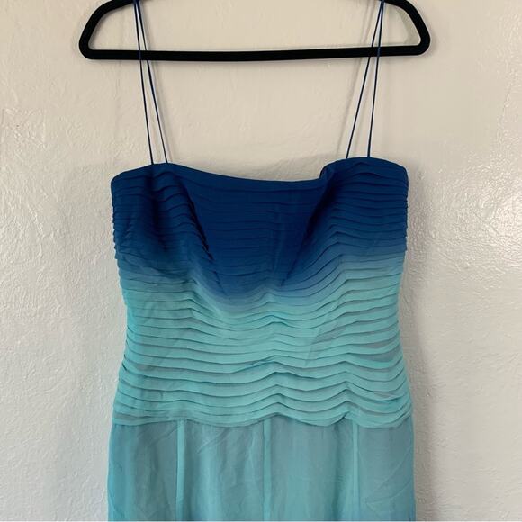 T by Tadashi Vintage Y2K Silk Ombre Handkerchief Hem Dress - Picture 4 of 16